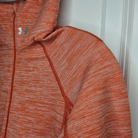 Under Armour Half Zip Athletic Pullover Yoga Running Top Orange Small Workout - Picture 5 of 10
